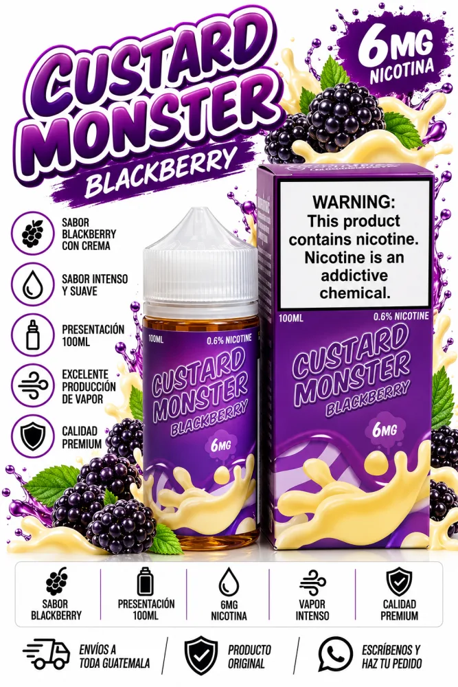 Custard Monster Blackberry 100ml 6mg