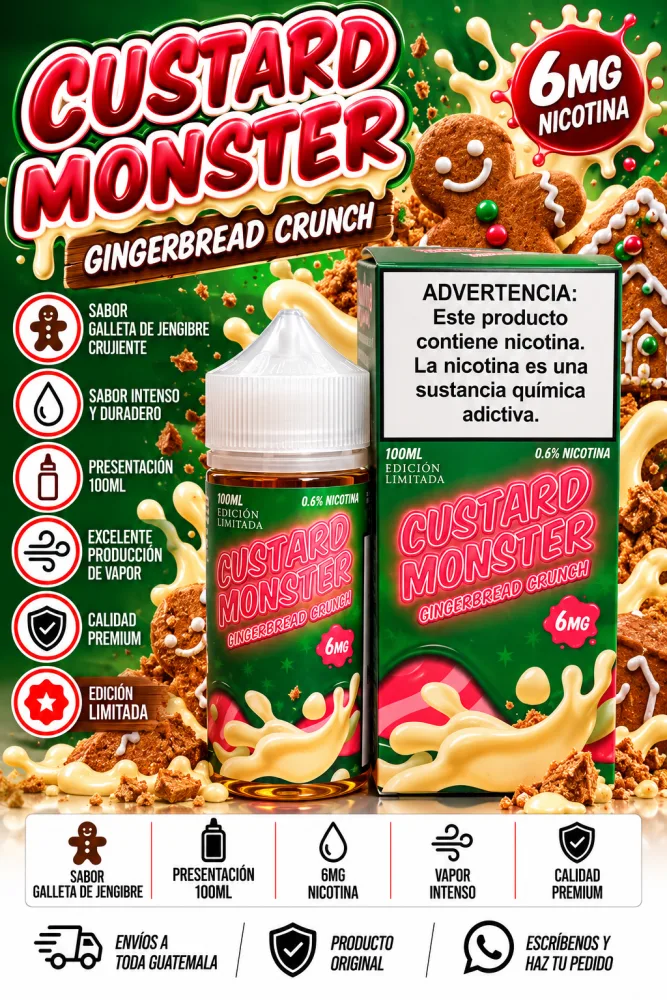 Custard Monster Pan de Jengibre Crujiente 100ml 6mg