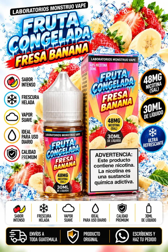 Frozen Fruit Monster Fresa y Banano Helado 30ml 48mg