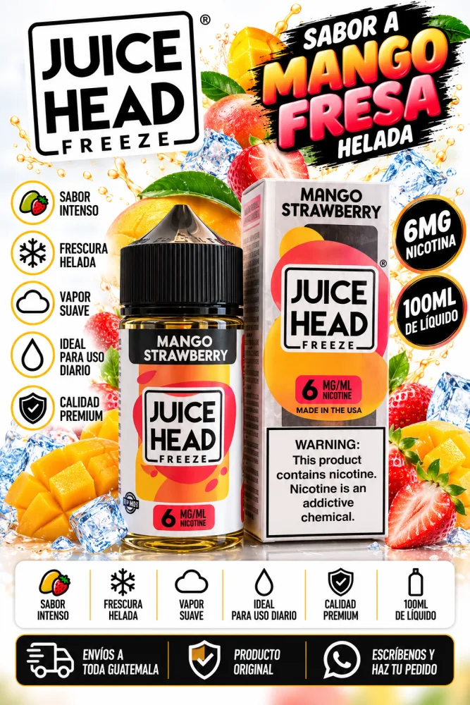 Juice Head Freeze Mango y Fresa 100ml 6mg