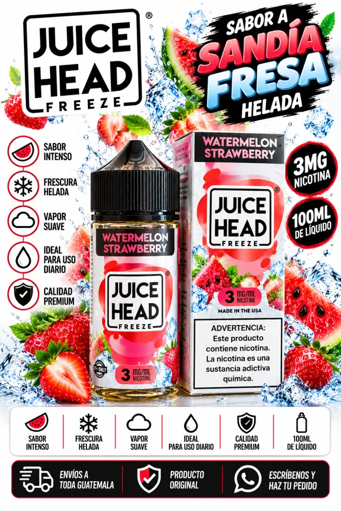 Juice Head Freeze Sandía y Fresa 100ml 3mg