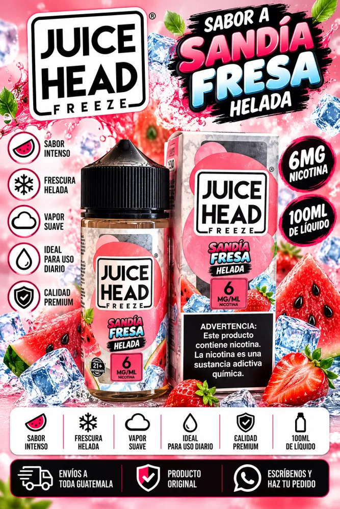 Juice Head Freeze Sandía y Fresa 100ml 6mg