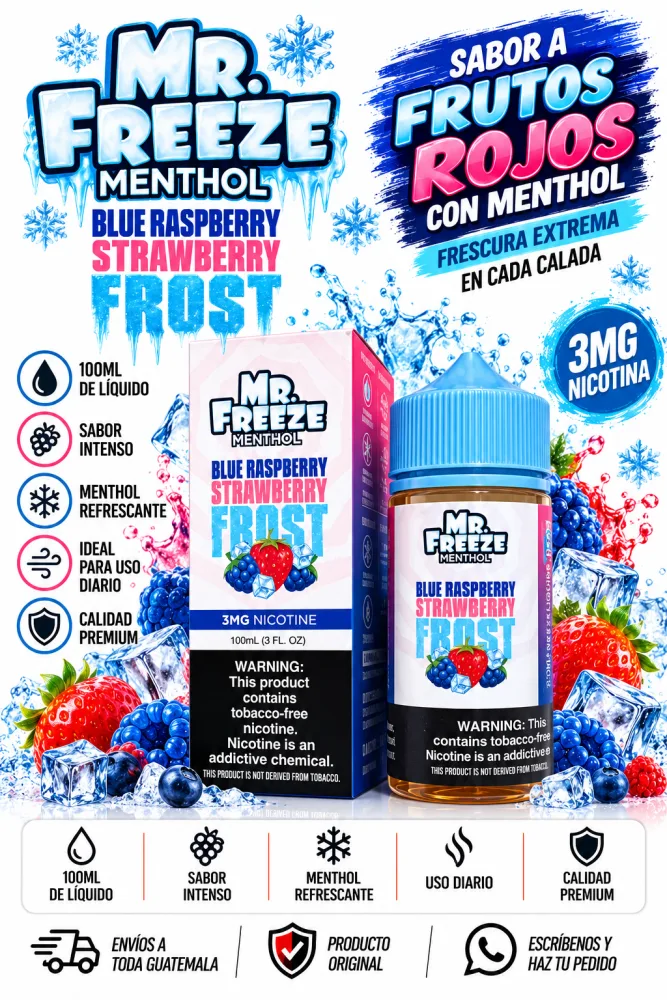 Mr. Freeze Frambuesa Azul y Fresa Frost 100ml 3mg