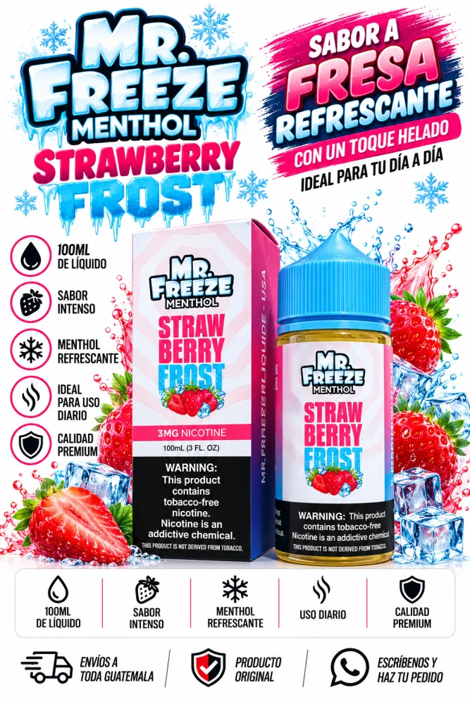 Mr. Freeze Fresa Helada 100ml 3mg