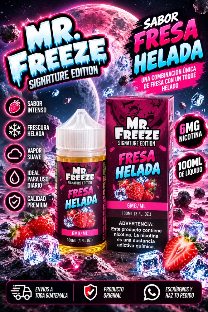 Mr. Freeze Fresa Helada Moon Rocks 100ml 6mg