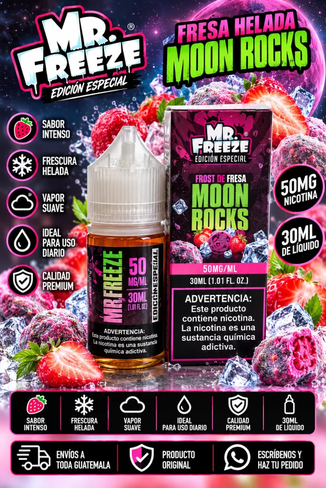 Mr. Freeze Fresa Helada Moon Rocks 30ml 50mg