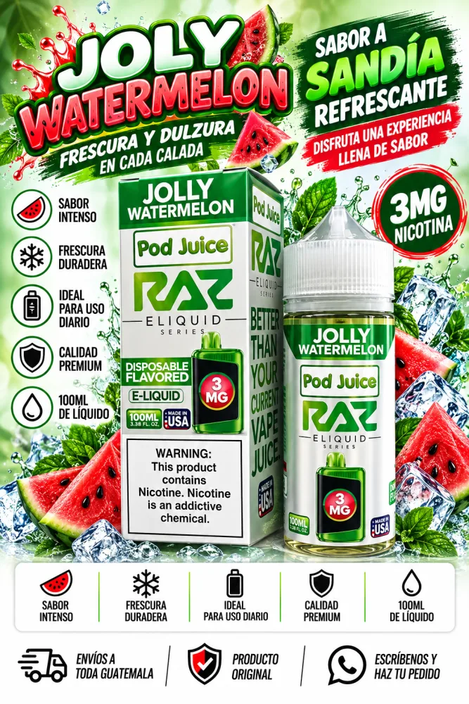 Pod Juice RAZ Sandía 100ml 3mg