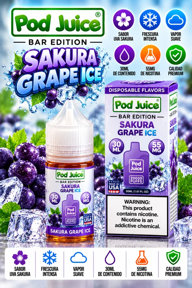 Pod Juice Uva Sakura Helada 30ml 55mg