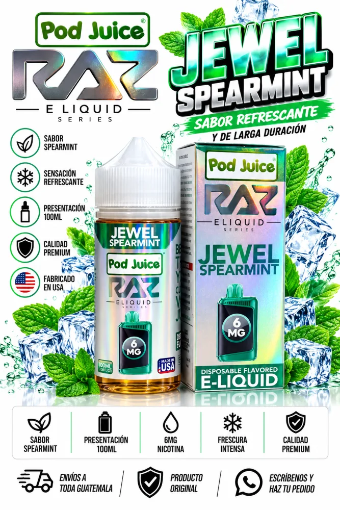 RAZ Pod Juice Jewel Spearmint 100ml 6mg