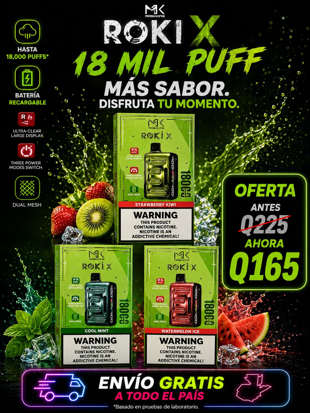 Vape Maskking Rocy X 18K Puffs – Potencia, sabor y duración Envio gratis