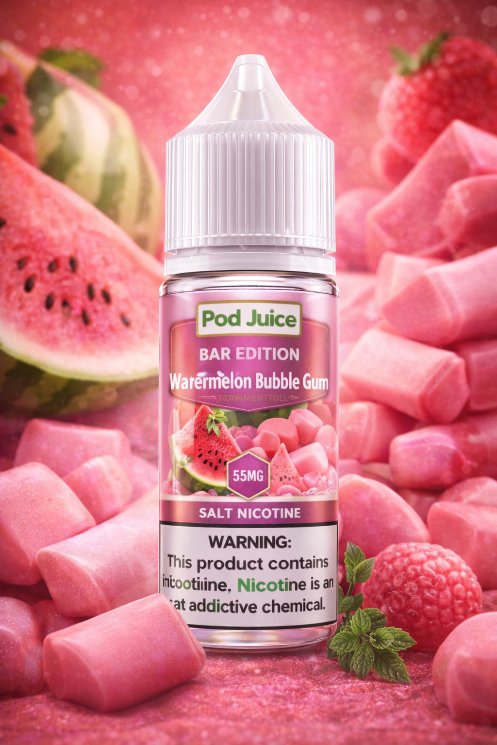 Pod Juice Watermelon Bubble Gum 55mg 30ml | E-Liquid Sandía con Chicle