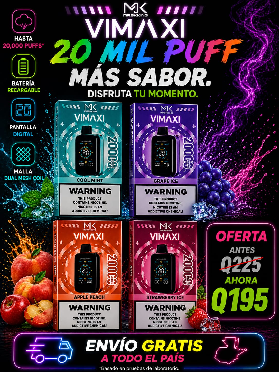 Maskking VIMAXI 20000 Puffs – Vape Desechable de Alto Rendimiento con Tecnología Avanzada