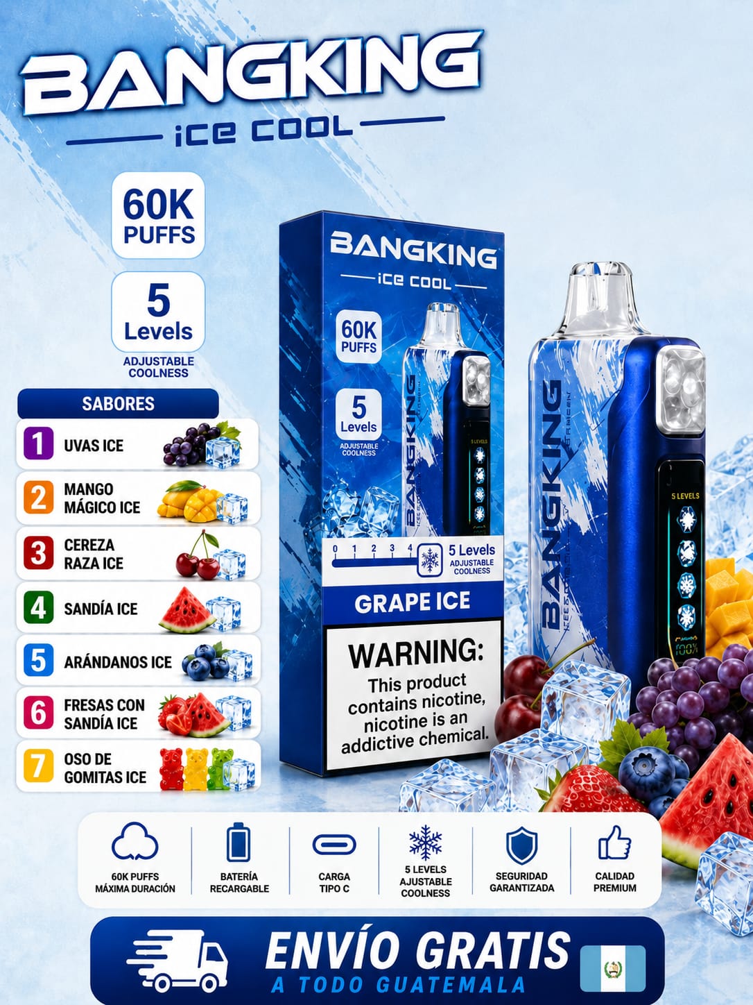 WhatsApp Image 2026-06-23 at 11.07.43 PM Bangking Ice Cool 60000 Puffs Vape Guatemala - Imagen 1
