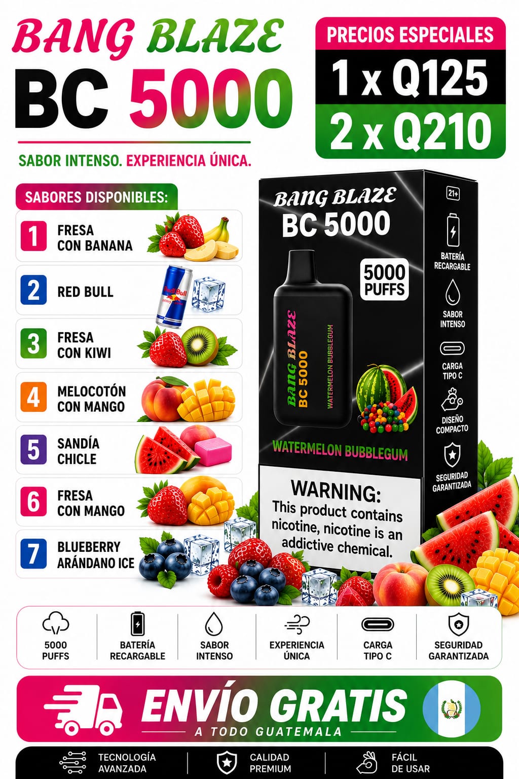 Bang Blaze BC 5000 Vape Recargable 5000 Puffs